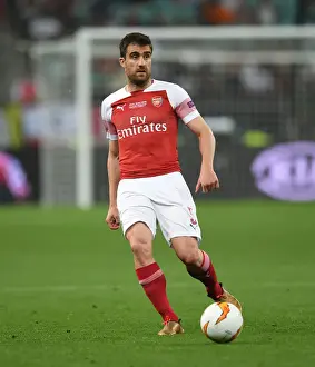 Arsenal V Chelsea Europa League Cup Final 2019 Prints: Arsenal's Sokratis in UEFA Europa League Final Against Chelsea, Baku 2019