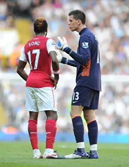 Tottenham Hotspur V Arsenal 2011-12 Prints: Arsenal's Song and Szczesny Face Tough Challenge at White Hart Lane