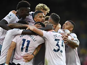 Arsenal's Star Quartet: Odegaard, Saka, Saliba, and Jesus Celebrate First Goal of 2022-23 Premier League Season
