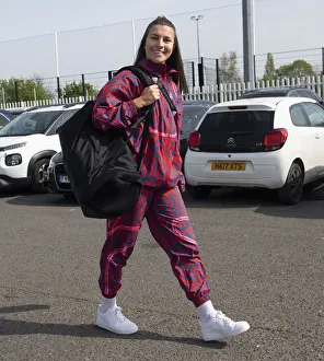 Arsenal Women V Chelsea Women FA Cup 1/2 Final 2021-22 Prints: Arsenal's Steph Catley Arrives at Meadow Park Ahead of FA Cup Semi-Final vs Chelsea Women
