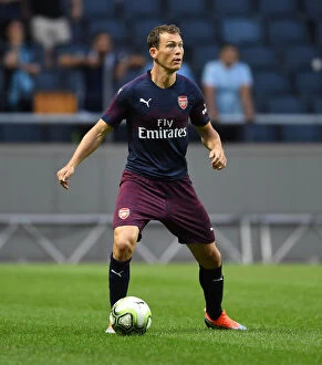 Arsenal v SS Lazio 2018-19 Collection: Arsenal's Stephan Lichtsteiner in Action Against SS Lazio: Pre-Season Clash in Stockholm, 2018