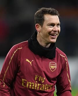 Images Dated 14th February 2019: Arsenal's Stephan Lichtsteiner Gears Up for BATE Borisov Europa League Clash