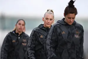 Manchester City Women V Arsenal Women 2022-23 Prints: Arsenal's Stina Blackstenius Prepares for FA Women's Super League Clash Against Manchester City