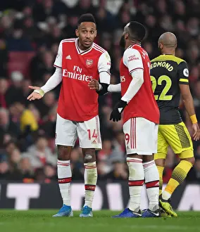 Arsenal's Strikers Aubameyang and Lacazette in Action against Southampton (2019-20)