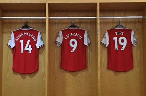 Arsenal's Strikers Unite: Aubameyang, Lacazette, and Pepe Prepare for Arsenal v Tottenham Showdown (2019-20)