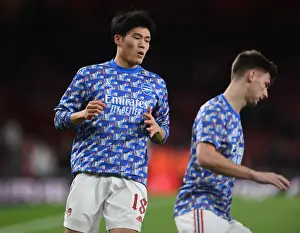 Arsenal V Liverpool Carabao Cup 2021-22 Prints: Arsenal's Takehiro Tomiyasu Gears Up for Carabao Cup Showdown Against Liverpool