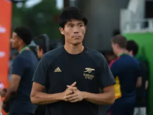 Arsenal V Chelsea - Florida Cup 2022-23 Prints: Arsenal's Takehiro Tomiyasu Gears Up for Chelsea Showdown at Florida Cup