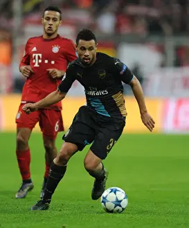 Bayern Munich V Arsenal 2015-16 Prints: Arsenal's Tenacious Midfielder Francis Coquelin Faces Bayern Munich in Champions League Showdown (2015-16)