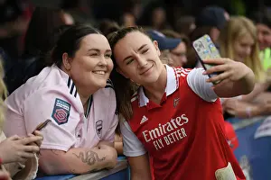 Chelsea Women V Arsenal Women 2022-23 Prints: Arsenal's Teyah Goldie Celebrates with Fan after Chelsea Clash in FA Women's Super League