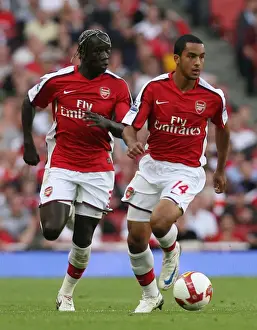 Arsenal's Theo Walcott and Bacary Sagna in Action Against Hull City: 1-2 Defeat at Emirates Stadium, Barclays Premier League, September 27, 2008