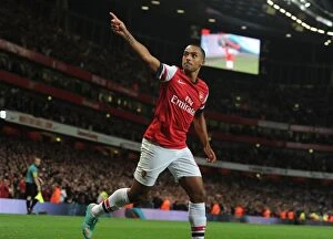 Arsenal v Coventry City - Capital One Cup 2012-13 Collection: Arsenal's Theo Walcott Scores Fourth Goal in Capital One Cup Victory over Coventry City