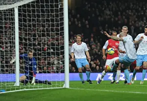 Arsenal V Aston Villa - FA Cup 2011-12 Prints: Arsenal's Theo Walcott Scores Second Goal Against Aston Villa in FA Cup (2011-12) - Alan Hutton's Deflection