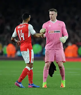 Arsenal V Lincoln City 2016-17 Prints: Arsenal's Theo Walcott Shakes Hands with Paul Farman of Lincoln City - Emirates FA Cup Quarter-Final