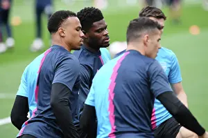 West Ham United V Arsenal 2022-23 Prints: Arsenal's Thomas Partey and Gabriel Focused Before West Ham Clash (Premier League 2022-23)