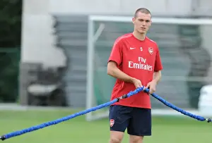 Pre Season 2010-11 Prints: Arsenal's Thomas Vermaelen at 2010 Pre-Season Training, Austria