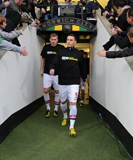 Norwich City V Arsenal 2012-13 Prints: Arsenal's Thomas Vermaelen and Per Mertesacker Before Norwich Clash (2012-13)