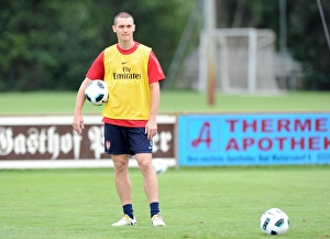 Pre Season 2010-11 Prints: Arsenal's Thomas Vermaelen at Training Camp, Austria, 2010