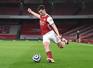 Arsenal V Manchester City 2020-21 Prints: Arsenal's Tierney Stands Out in Empty Emirates: Arsenal vs Manchester City