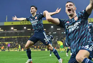 Arsenal's Tierney and Xhaka: Double Strike Celebration vs Norwich City (December 2021)