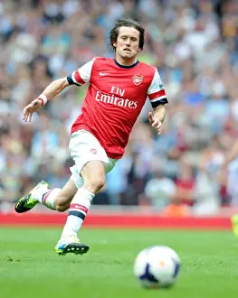 Arsenal V Aston Villa 2013-14 Prints: Arsenal's Tomas Rosicky in Action against Aston Villa (2013-14)