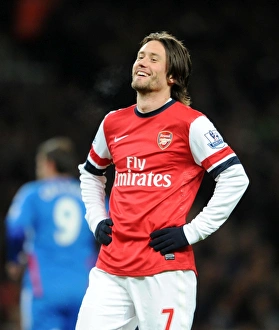 Arsenal V Hull City 2013-14 Prints: Arsenal's Tomas Rosicky in Action against Hull City (2013-14)