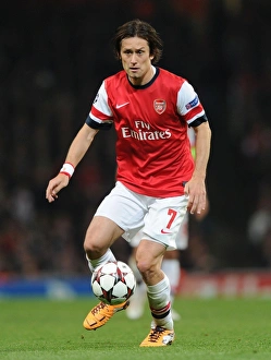 Arsenal V Napoli 2013-14 Prints: Arsenal's Tomas Rosicky in Action Against Napoli, UEFA Champions League 2013-14