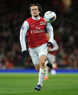 Images Dated 16th April 2012: Arsenal's Tomas Rosicky in Action against Wigan Athletic, Premier League 2011-12