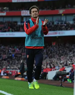Arsenal V Burnley FA Cup 4th Rd 2016 Prints: Arsenal's Tomas Rosicky Appreciating Fans Support in FA Cup Match vs Burnley (2016)