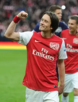 Arsenal's Tomas Rosicky Celebrates Goal Against Manchester City (2011-12)