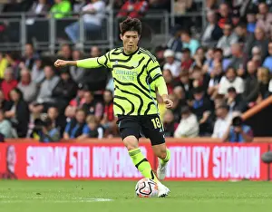 Arsenal's Tomiyasu in Action against AFC Bournemouth in 2023-24 Premier League