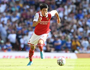 Arsenal V Leicester City 2022-23 Prints: Arsenal's Tomiyasu in Action: Arsenal vs. Leicester City, Premier League 2022-23
