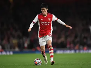 Arsenal V Crystal Palace 2021-22 Prints: Arsenal's Tomiyasu in Action against Crystal Palace - Premier League 2021-22