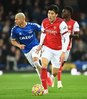 Everton V Arsenal 2020-21 Prints: Arsenal's Tomiyasu in Action against Everton - Premier League 2020-21