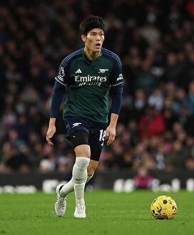 Images Dated 31st December 2023: Arsenal's Tomiyasu in Action against Fulham in 2023-24 Premier League Clash