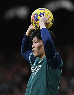Images Dated 31st December 2023: Arsenal's Tomiyasu in Action: Fulham vs Arsenal, 2023-24 Premier League