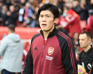 Arsenal v Manchester City 2021-22 Collection: Arsenal's Tomiyasu Gears Up for Arsenal vs. Manchester City Showdown (Premier League 2021-22)
