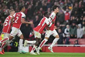 Arsenal's Tomiyasu and Nketiah Celebrate Five-Goal Blitz Against Sheffield United (2023-24)