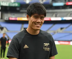 Arsenal's Tomiyasu Readies for Action in Arsenal v Everton Pre-Season Clash