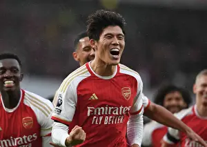 Arsenal's Tomiyasu Scores Fourth Goal in Emirates Victory over Sheffield United (2023-24)