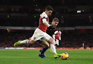 Arsenal V Fulham 2018-19 Prints: Arsenal's Torreira Clashes with Fulham's Le Marchand in Premier League Showdown
