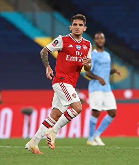 Arsenal V Manchester City - FA Cup Semi-Final 2019-20 Prints: Arsenal's Torreira in FA Cup Semi-Final Clash Against Manchester City
