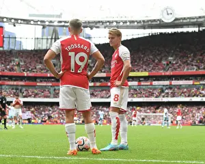 Arsenal's Torssada and Odegaard in Action: Arsenal vs Nottingham Forest (2023-24 Premier League)