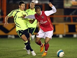 Arsenal Reserves v Chelsea Reserves 2007-08 Collection: Arsenal's Traore vs. Chelsea's Bruma: A Battle at the Barnet Underhill in the Barclays Premier