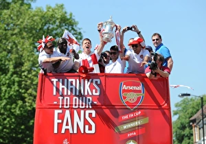 Arsenal Trophy Parade 2014 Prints: Arsenal's Triumph: The 2014 Trophy Parade in Islington