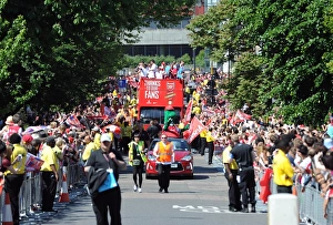 Arsenal Trophy Parade 2014 Prints: Arsenal's Triumph: The 2014 Trophy Parade in Islington