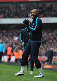Arsenal V Blackburn Rovers 2011-12 Prints: Arsenal's Triumph: Thierry Henry Applauds Oxlade-Chamberlain's Hat-Trick Goal vs Blackburn Rovers (2011-12)