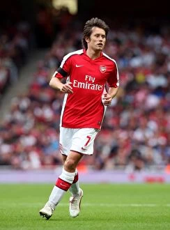 Arsenal v Athletico Madrid 2009-10 Collection: Arsenal's Triumph over Atletico Madrid: Rosicky's Brilliant Performance (2:1)