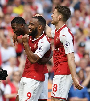 Arsenal V West Ham United 2017-18 Prints: Arsenal's Triumph: Lacazette