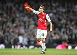 Arsenal V Newcastle United FC Cup 2007-8 Prints: Arsenal's Triumph: Mathieu Flamini Leads the Gunners to a 3-0 FA Cup Victory over Newcastle United (January 2008)