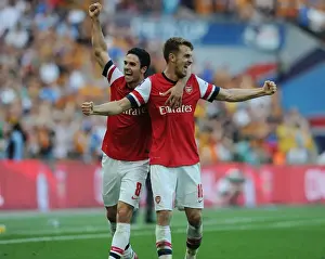 Arsenal V Hull City - FA Cup Final 2014 Prints: Arsenal's Triumph: Ramsey and Arteta's FA Cup Victory Celebration (Arsenal vs Hull City)